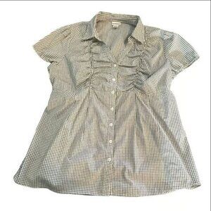 MOTHERHOOD Maternity WHITE/Black Blouse EUC Size XL #M-047